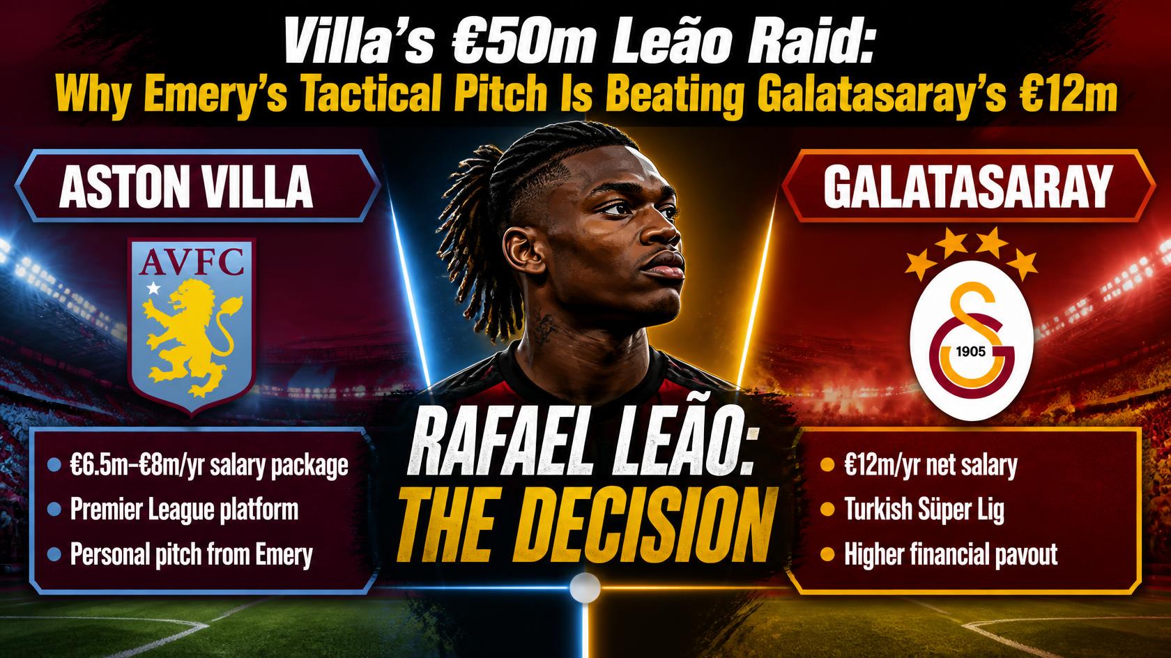 Villa’s €50m Leão Raid: Why Emery’s Tactical Pitch Is Beating Galatasaray’s €12m