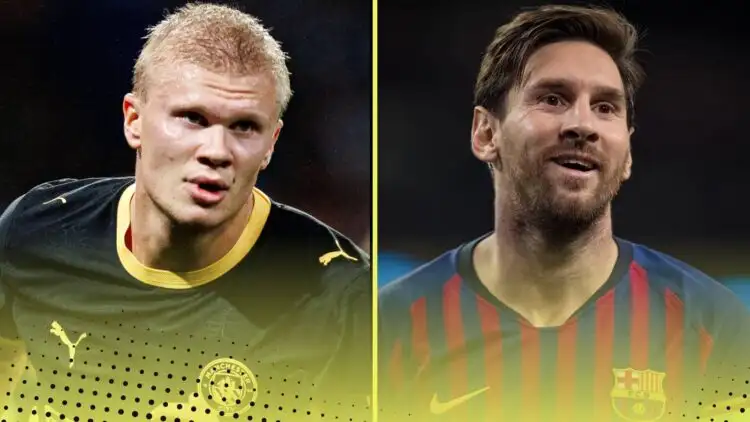 Erling Haaland One Goal Away From Breaking Two Lionel Messi Champions League Records